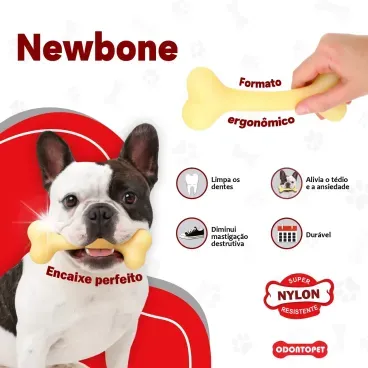 Brinquedo-Mordedor-Osso-Curvo-Newbone-Odontopet-formato-ergonomico