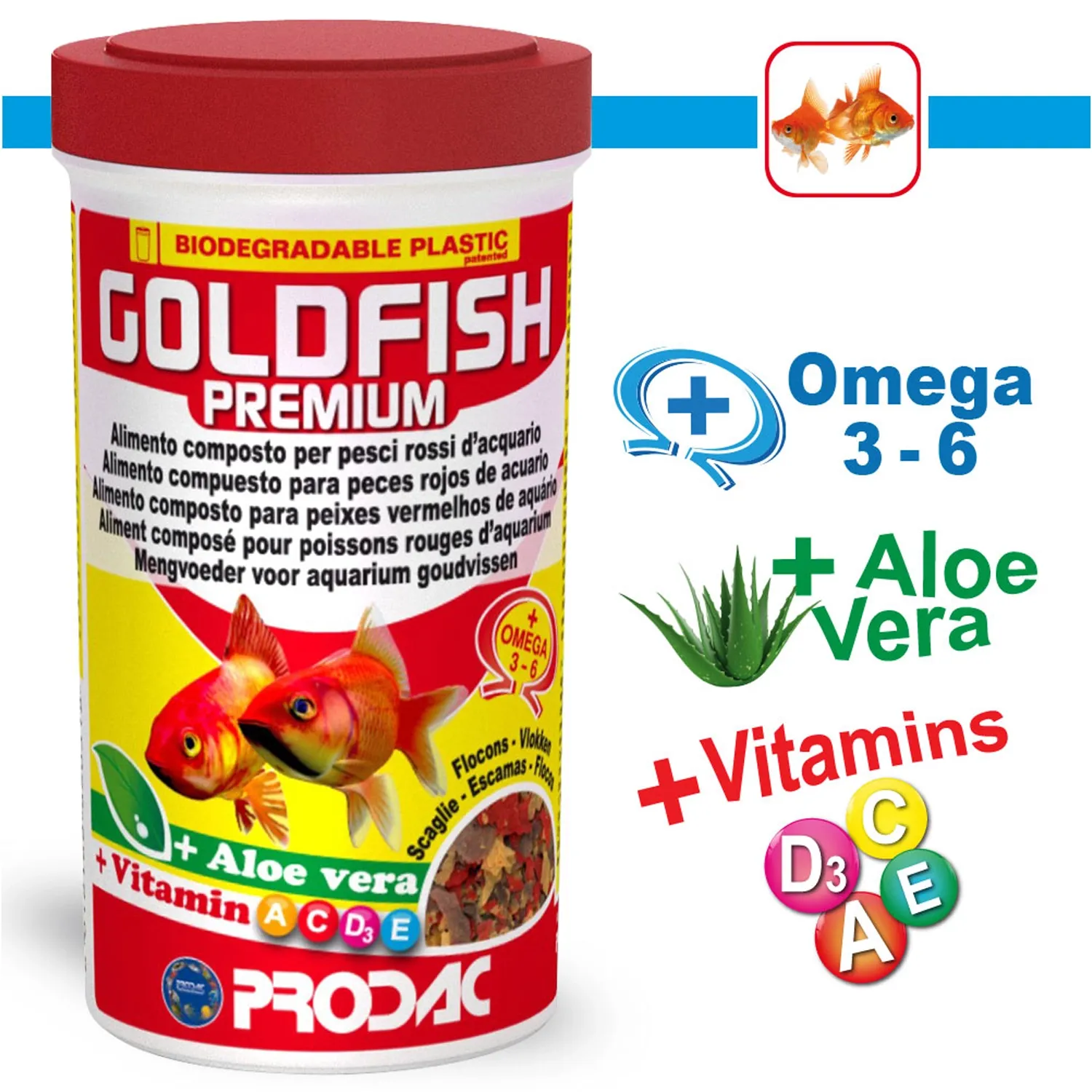 Ração Prodac Goldfish Flakes Premium