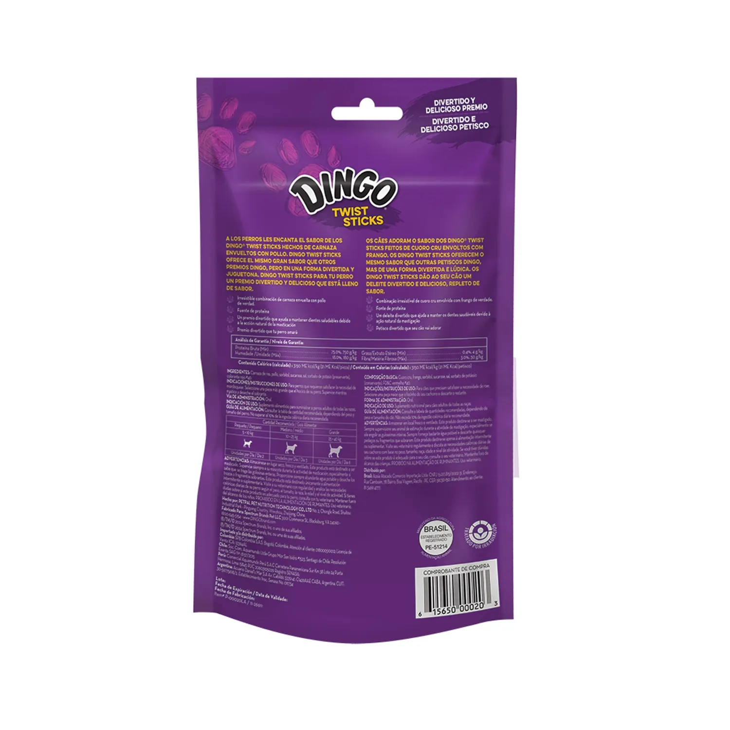 Petisco Dingo Twist para Cães Adultos