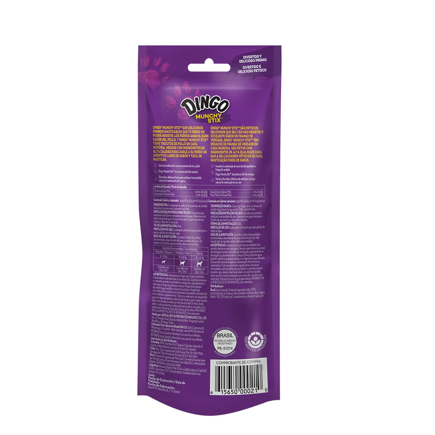 Petisco Palito Dingo Munchy Stix para Cães