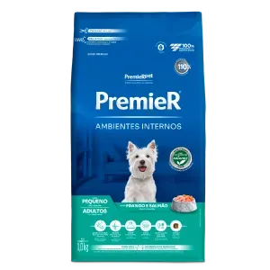Ração Premier Ambientes Internos Cães Adultos Raças Pequenas Frango e Salmão
