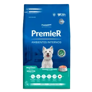 Ração Premier Ambientes Internos Cães Adultos Raças Pequenas Frango e Salmão