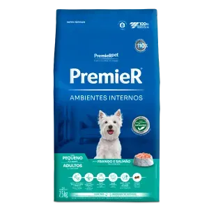 Ração Premier Ambientes Internos Cães Adultos Raças Pequenas Frango e Salmão