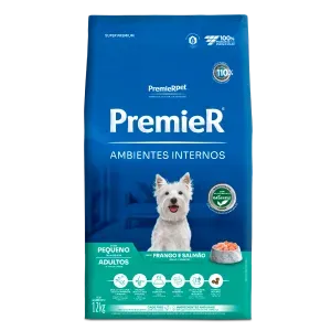 Ração Premier Ambientes Internos Cães Adultos Raças Pequenas Frango e Salmão
