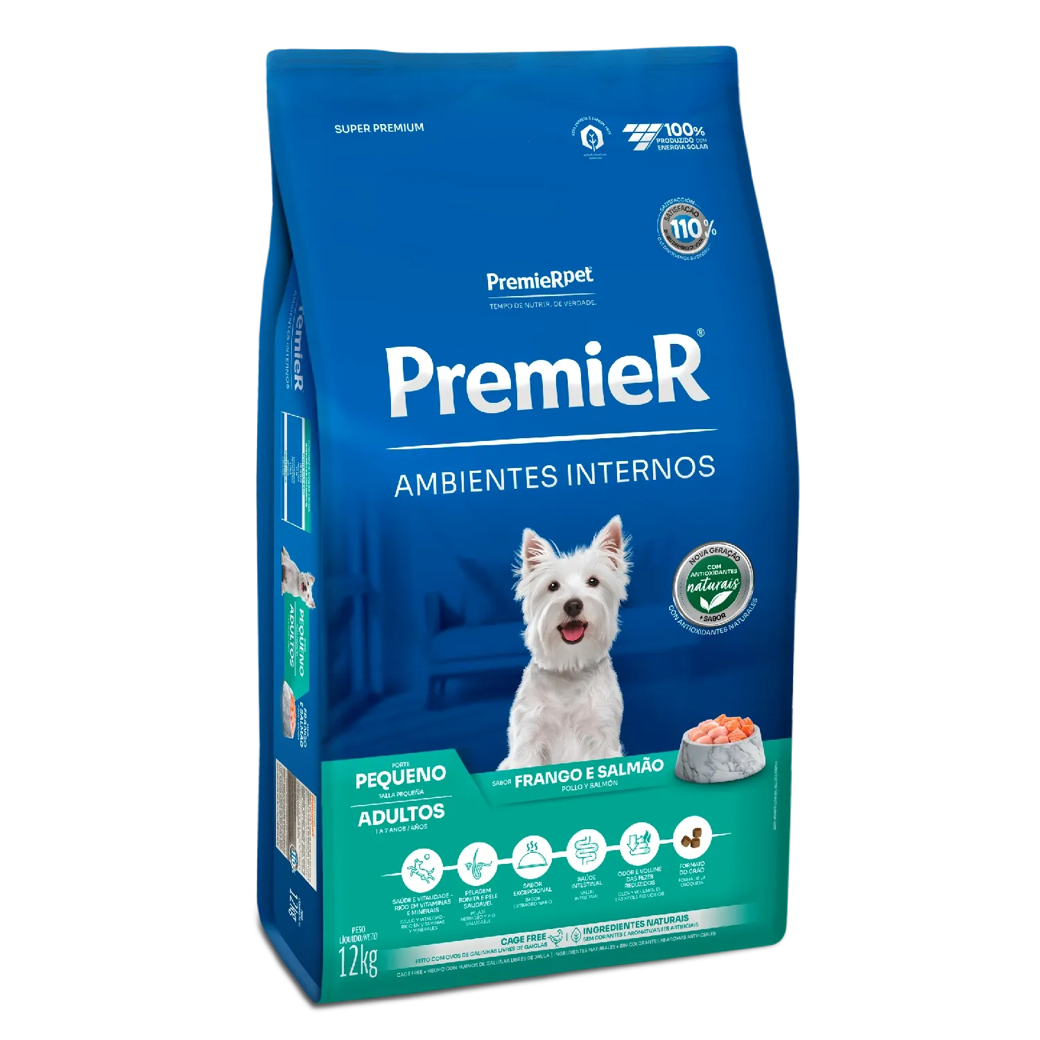 Racao-Premier-Ambientes-Internos-Caes-Adultos-Racas-Pequenas-Frango-e-Salmao-12kg-lateral