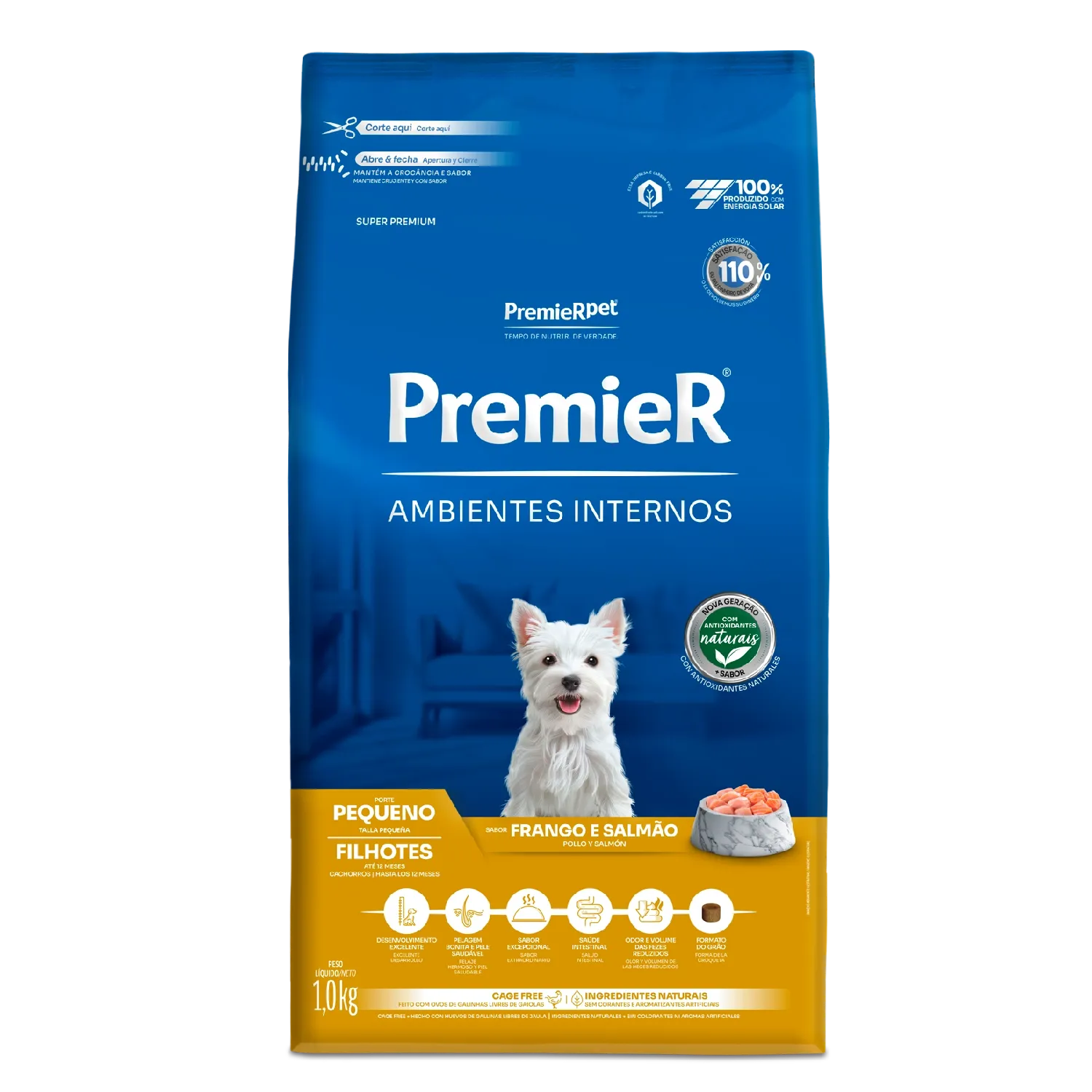 Ração Premier Ambientes Internos Cães Filhotes Raças Pequenas