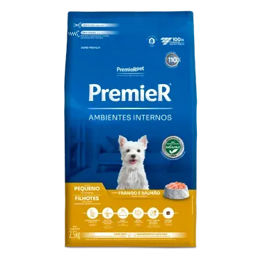 Racao-Premier-Ambientes-Internos-Caes-Filhotes-Racas-Pequenas-2.5kg-frente