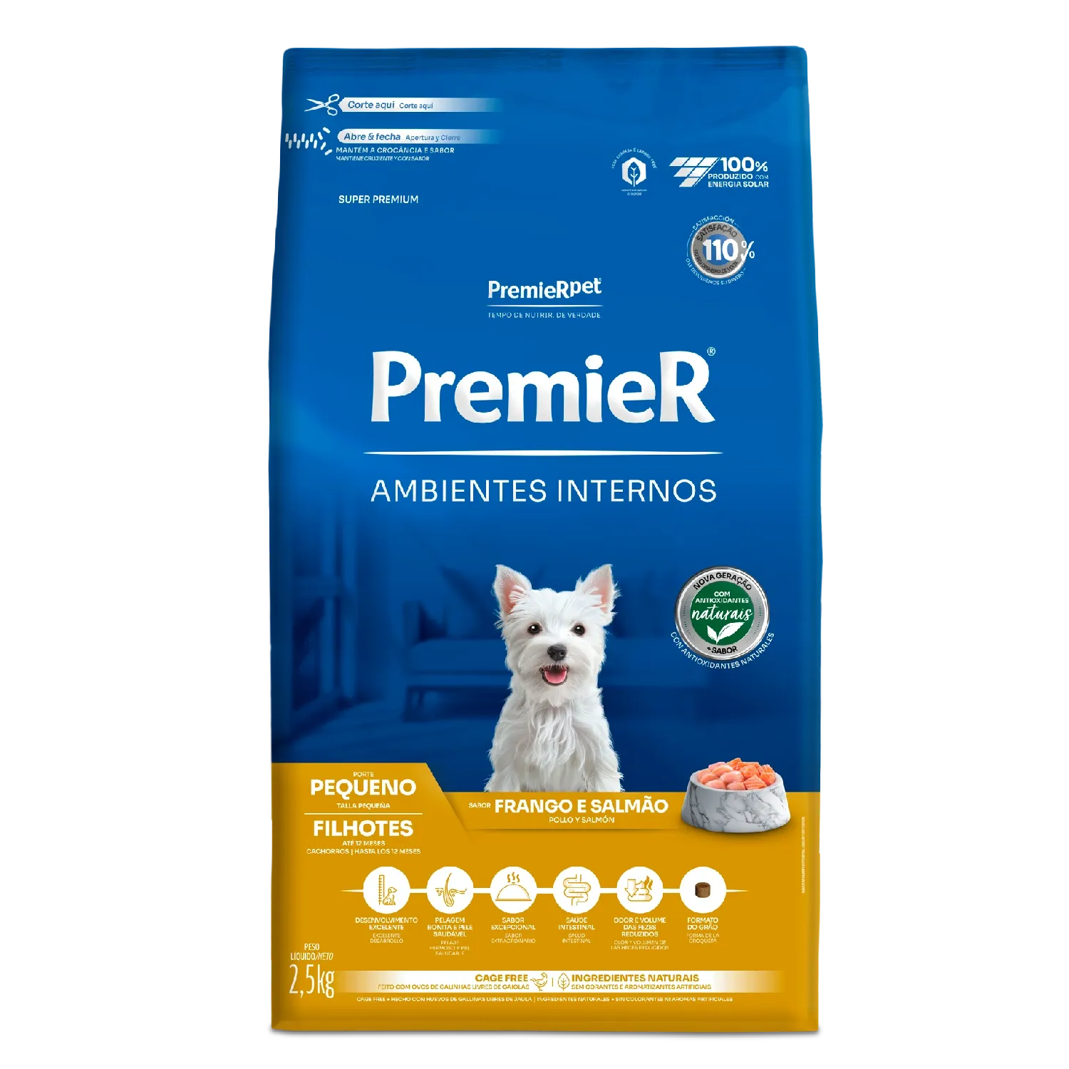 Ração Premier Ambientes Internos Cães Filhotes Raças Pequenas