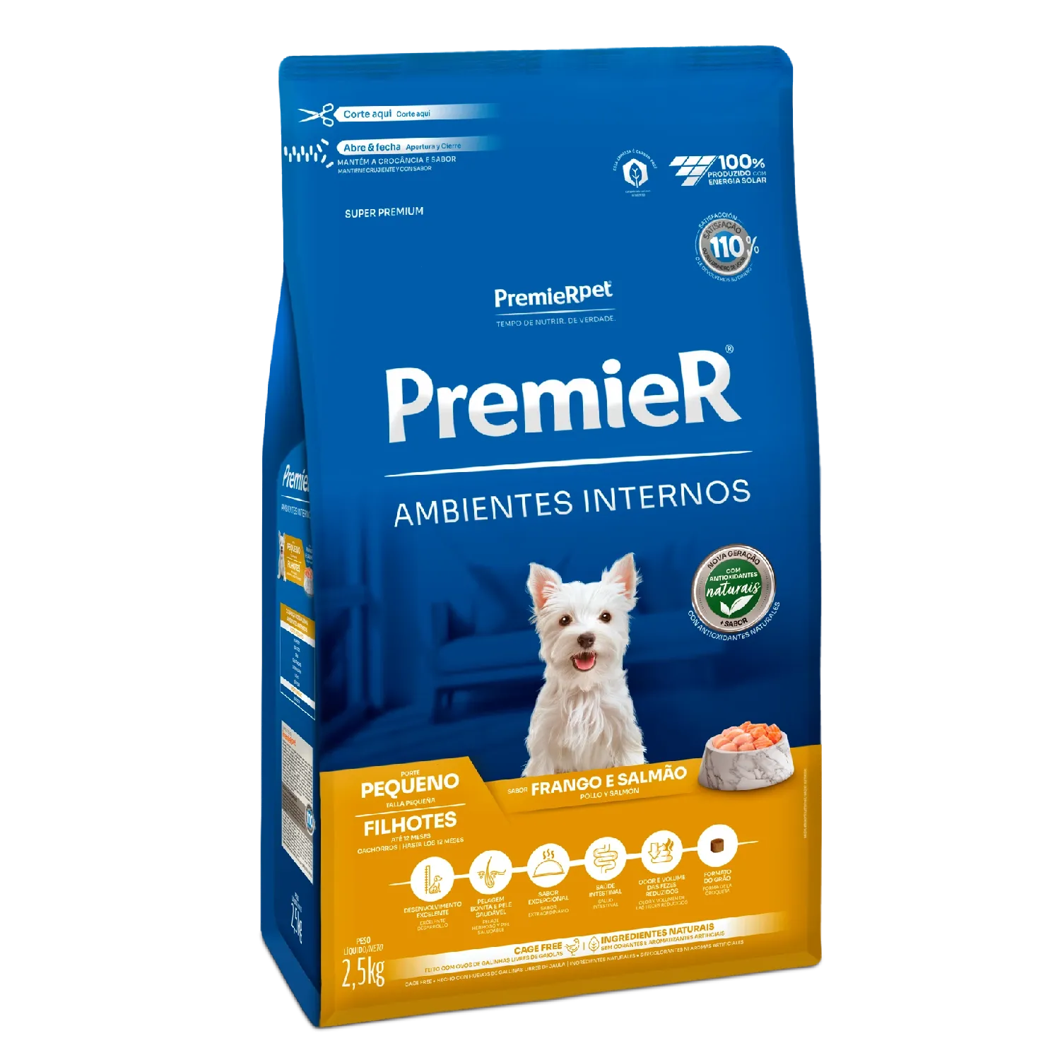 Ração Premier Ambientes Internos Cães Filhotes Raças Pequenas
