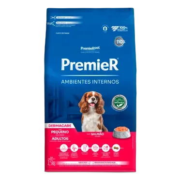 Racao-Premier-Ambientes-Internos-Dermacare-Caes-Adultos-Racas-Pequenas-2.5kg-frente