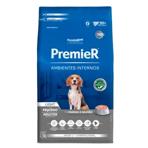 Ração Premier Ambientes Internos Light Cães Adultos Frango e Salmão