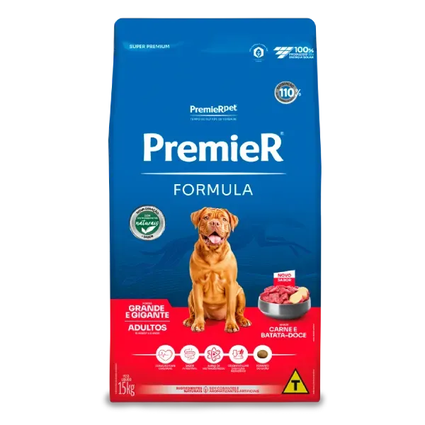 Ração Premier Formula Cães Adultos Raças Grandes e Gigantes Carne e Batata Doce 15 kg