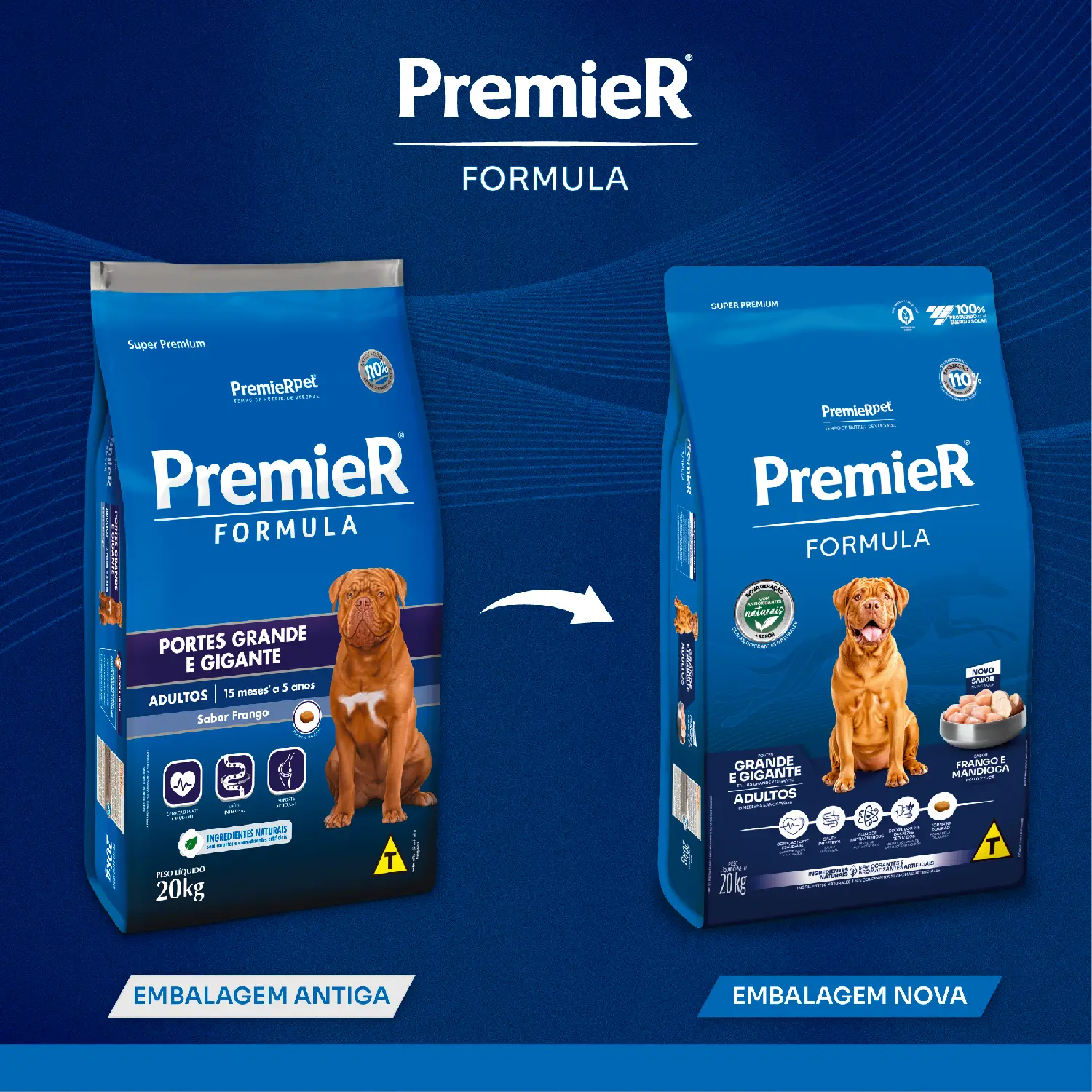 Nova-embalagem-Racao-Premier-Formula-Caes-Adultos-Racas-Grandes-e-Gigantes-Frango