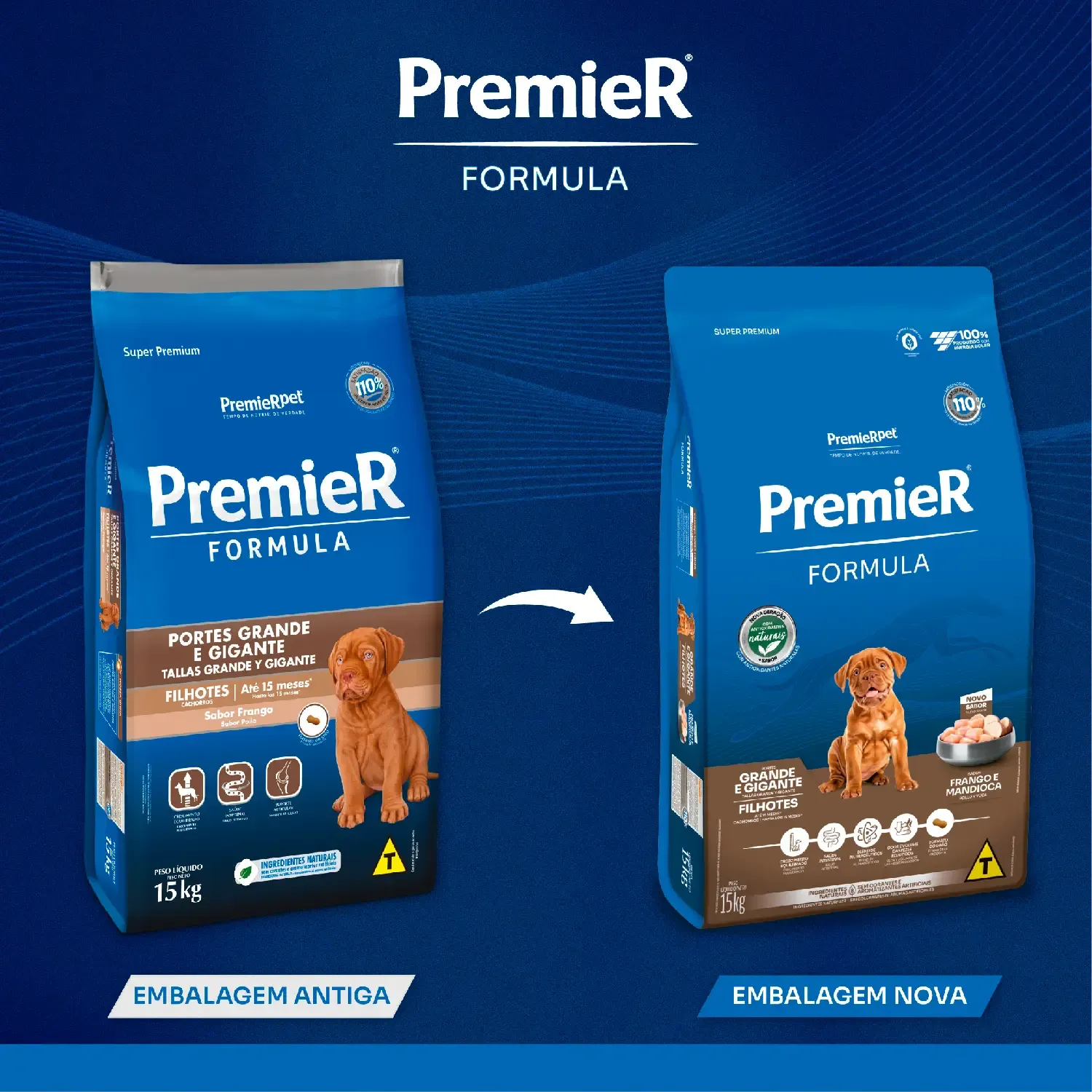 Nova-embalagem-Racao-Premier-Formula-Caes-Filhotes-Racas-Grandes-e-Gigantes-Frango