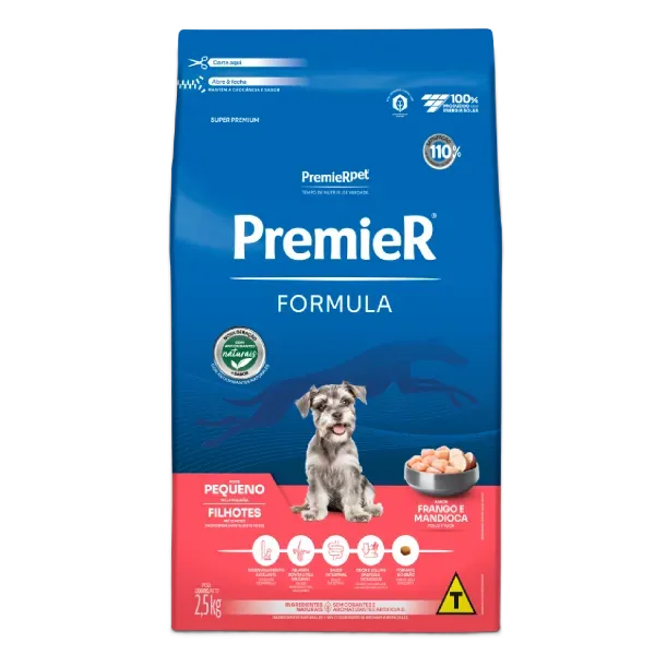 Ração Premier Formula Cães Filhotes Porte Pequeno Frango 2,5 kg