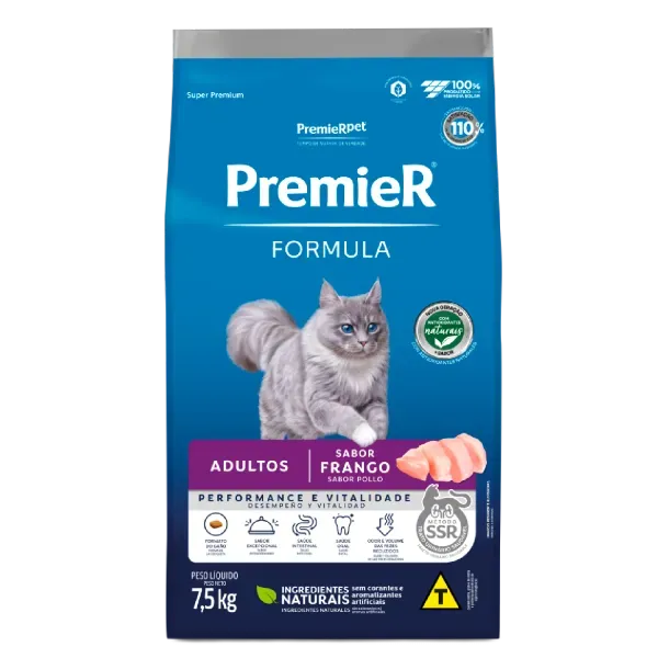 Ração Premier Formula Gatos Adultos Frango 7,5 kg