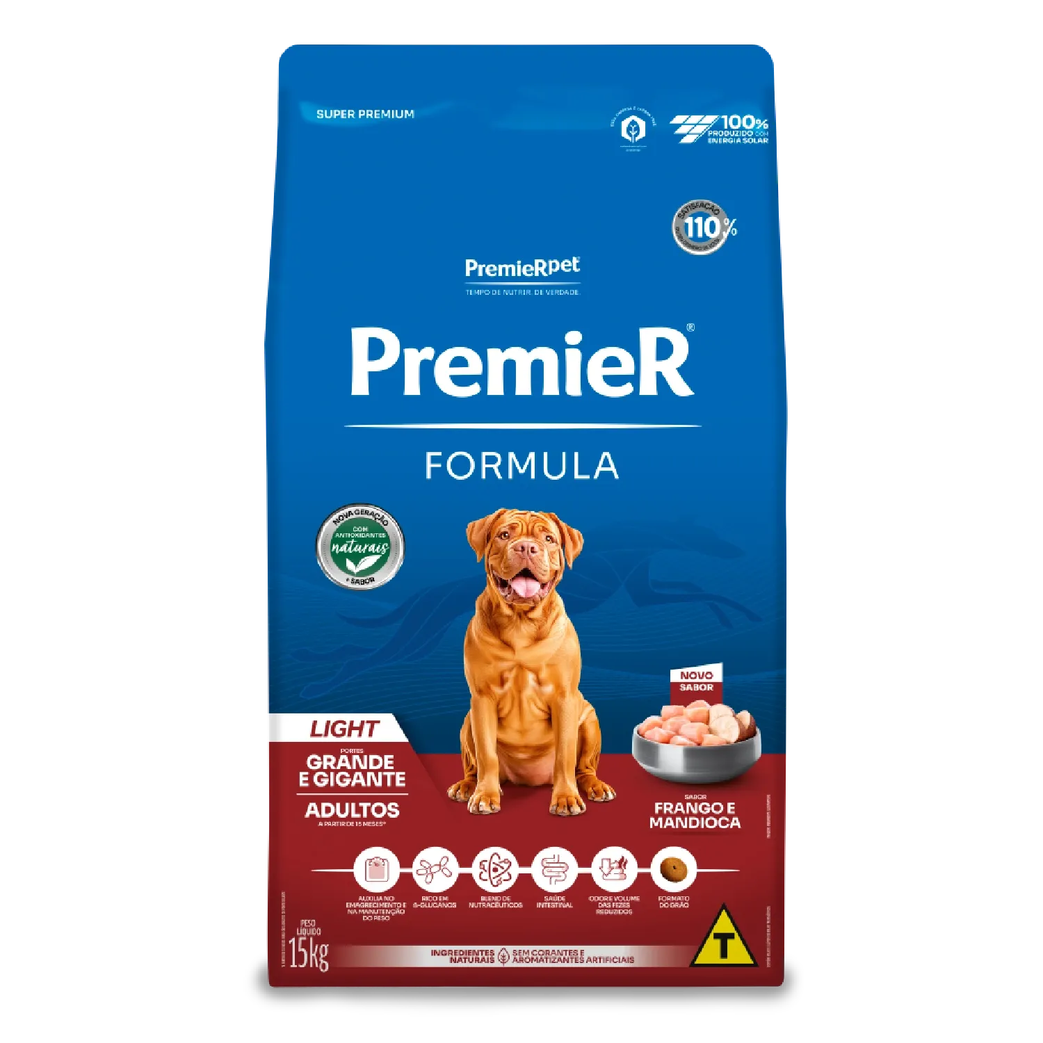 Ração Premier Formula Light Cães Adultos Raças Grandes e Gigantes Frango e Mandioca