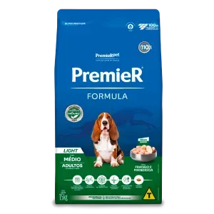 Ração Premier Formula Light Cães Adultos Raças Médias Frango - 15 kg
