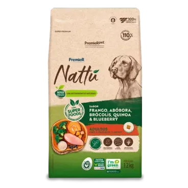 Racao-Premier-Nattu-Caes-Adultos-Abobora-12kg-frente