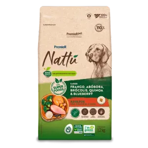 Ração Premier Nattu Cães Adultos Abóbora - 12 kg