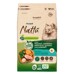 Ração Premier Nattu Cães Adultos Abóbora Pequeno Porte