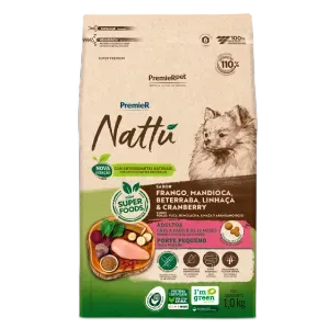 Ração Premier Nattu Cães Adultos Mandioca Pequeno Porte