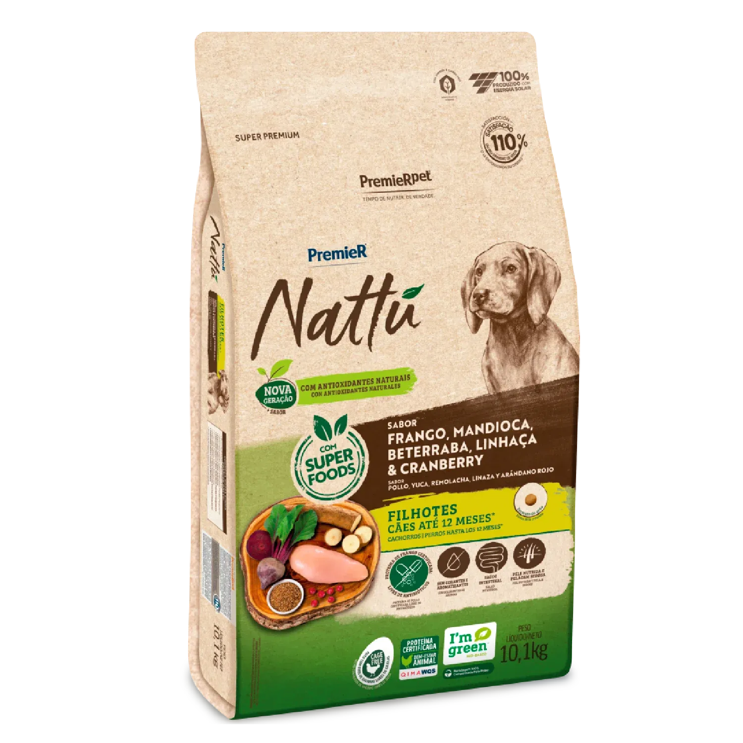 Ração Premier Nattu Cães Filhotes Mandioca