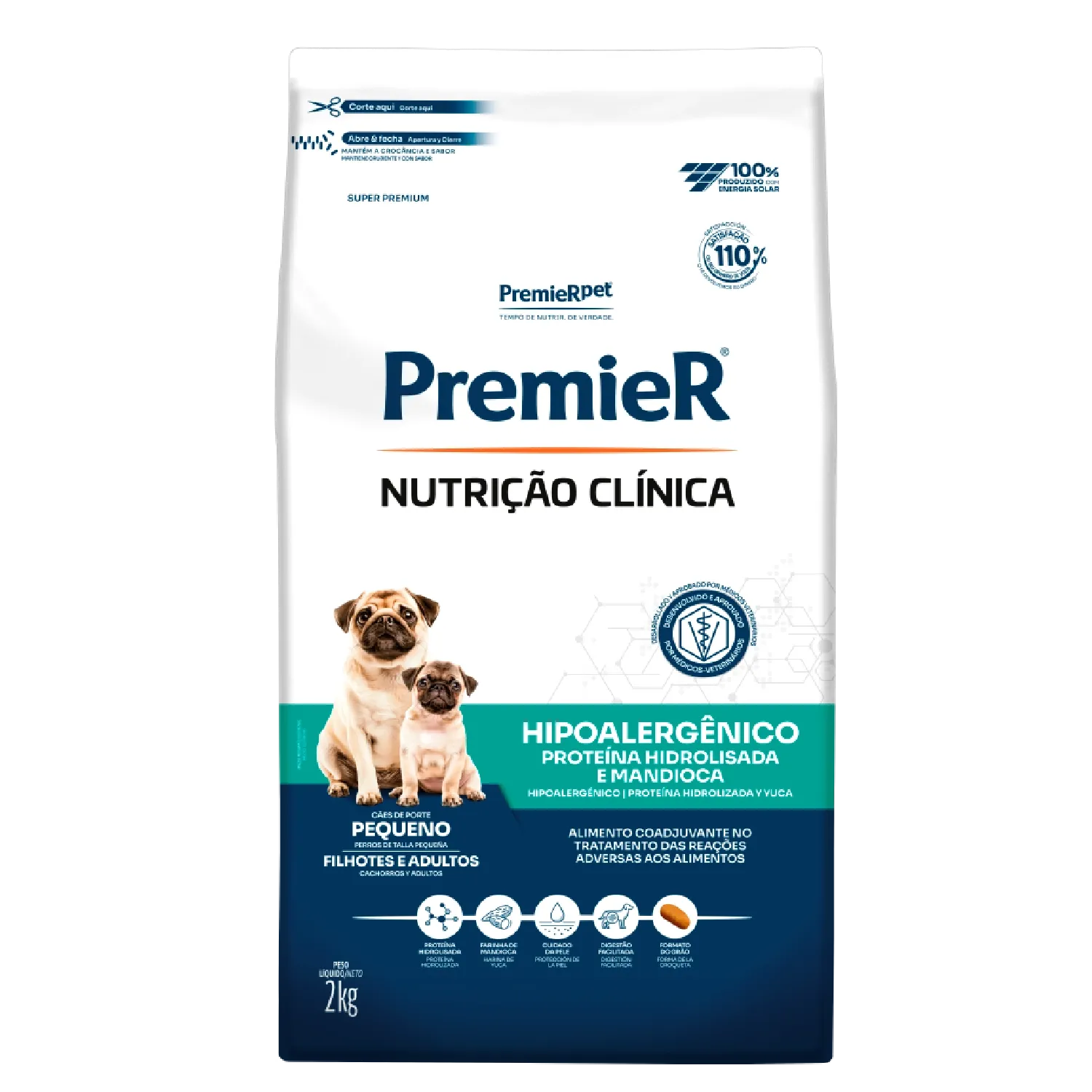 Ração Premier Nutrição Clínica Hipoalergênico Cães Raças Pequenas Proteína Hidrolisada