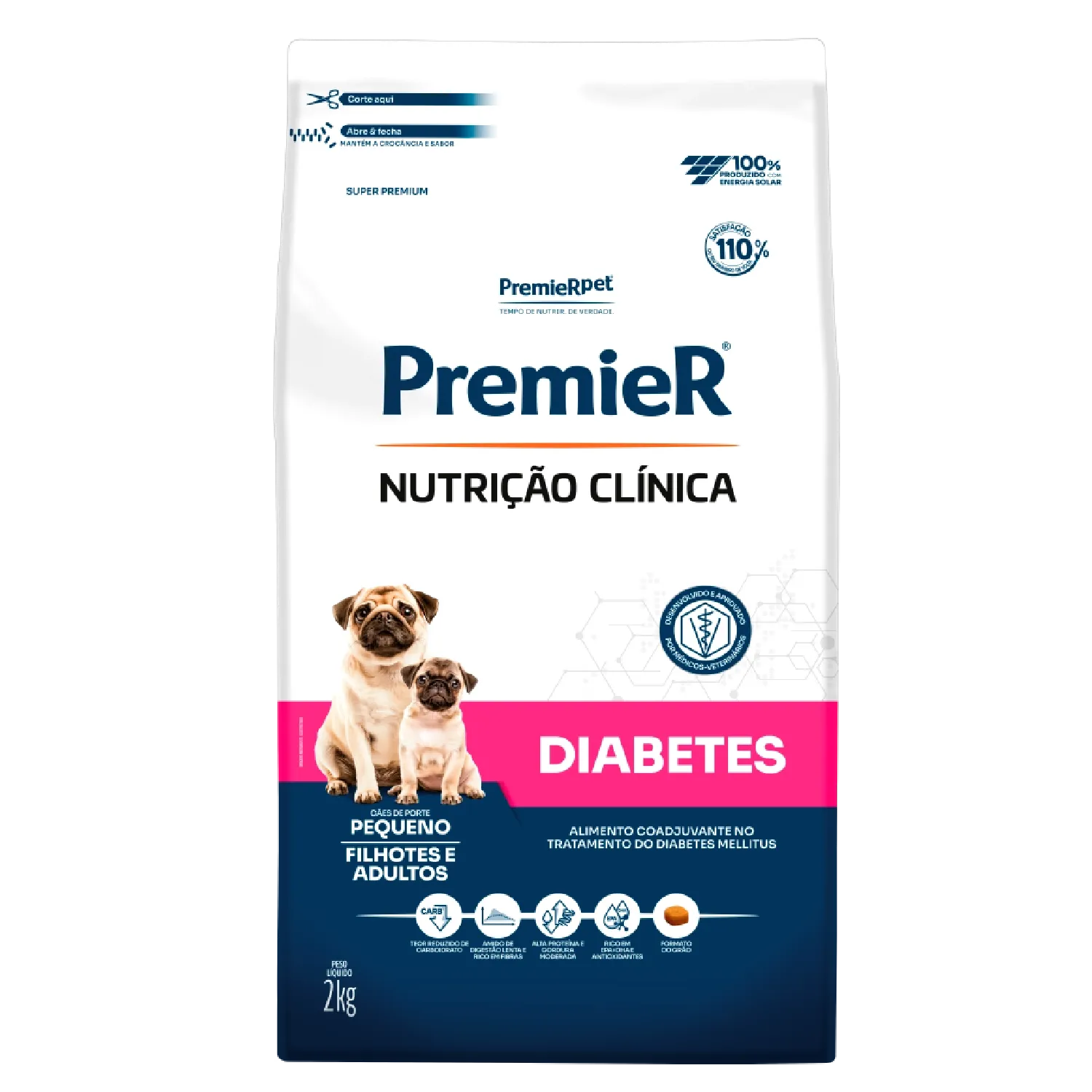 Ração Premier Nutrição Clínica Diabetes Cães Adultos e Filhotes Raças Pequenas