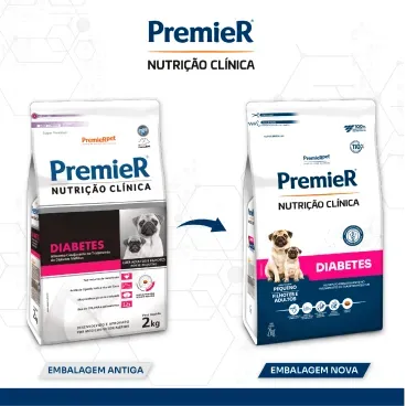 Nova-embalagem-Racao-Premier-Nutricao-Clinica-Diabetes-Caes-Adultos-e-Filhotes-Racas-Pequenas