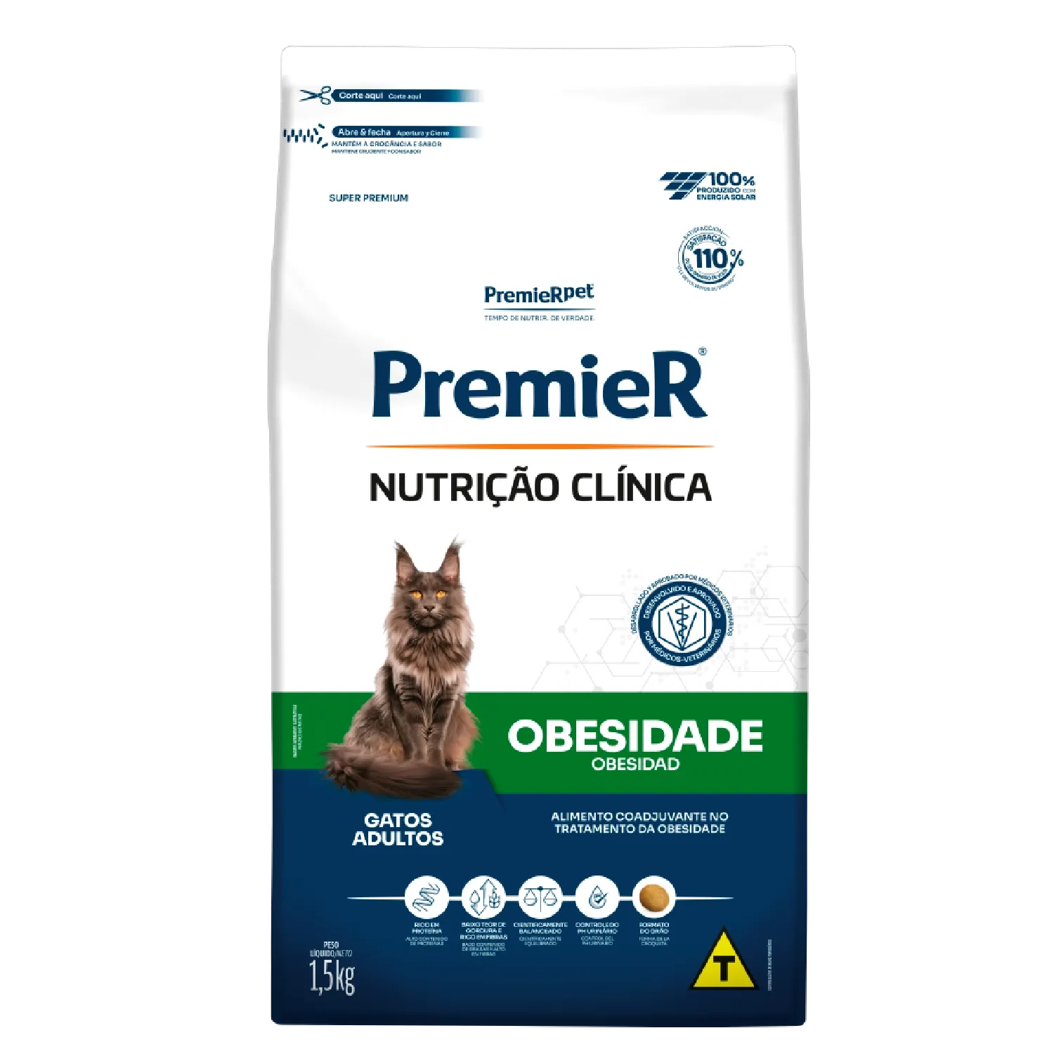 Ração Premier Nutrição Clínica Obesidade Gatos Adultos