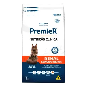 Ração Premier Nutrição Clínica Renal Estágios Iniciais Gatos Adultos - 1,5 kg