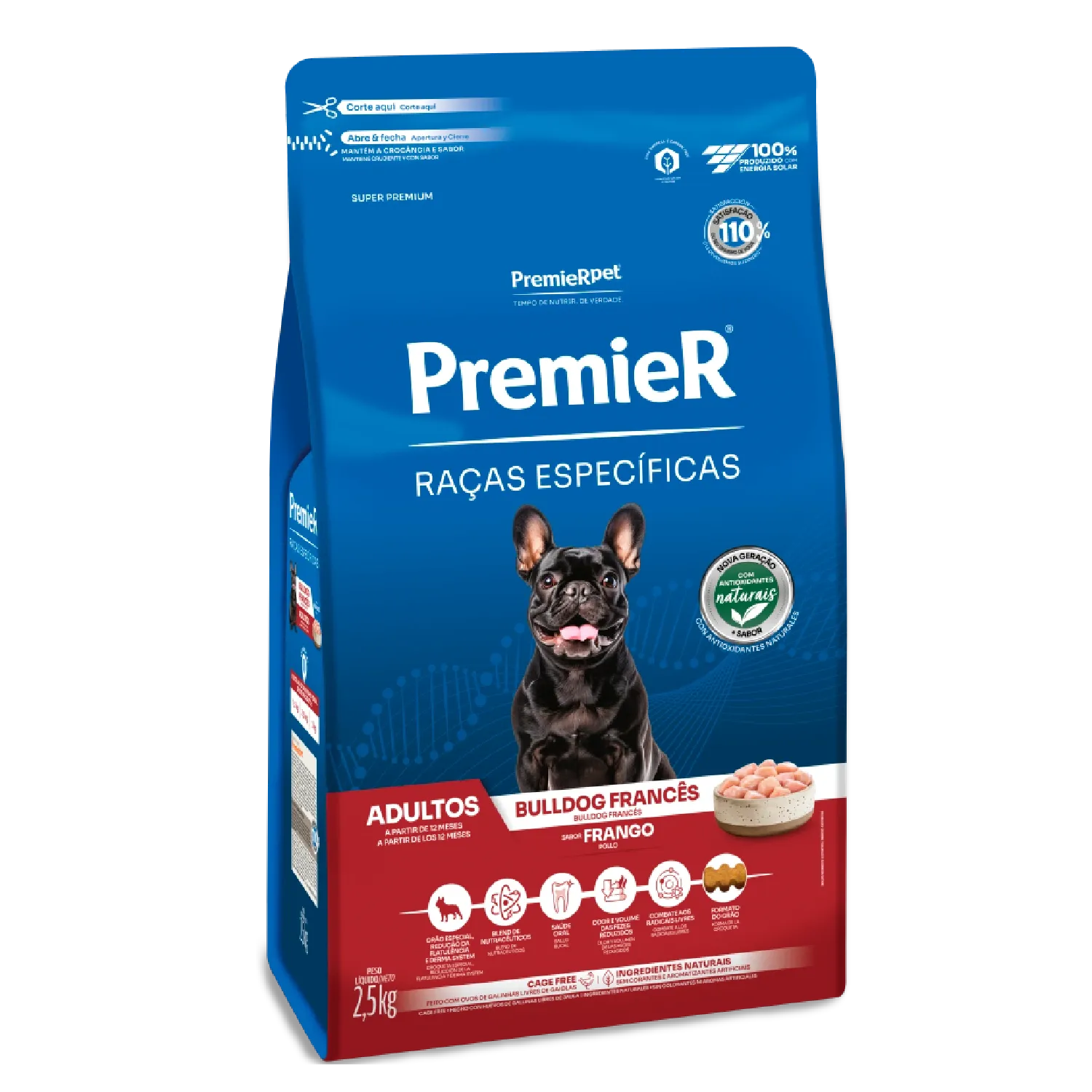 Ração Premier Raças Específicas Bulldog Francês Adultos Frango