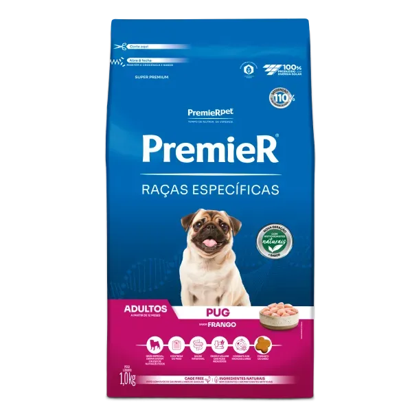 Ração Premier Raças Específicas Pug Adultos Frango 1 kg