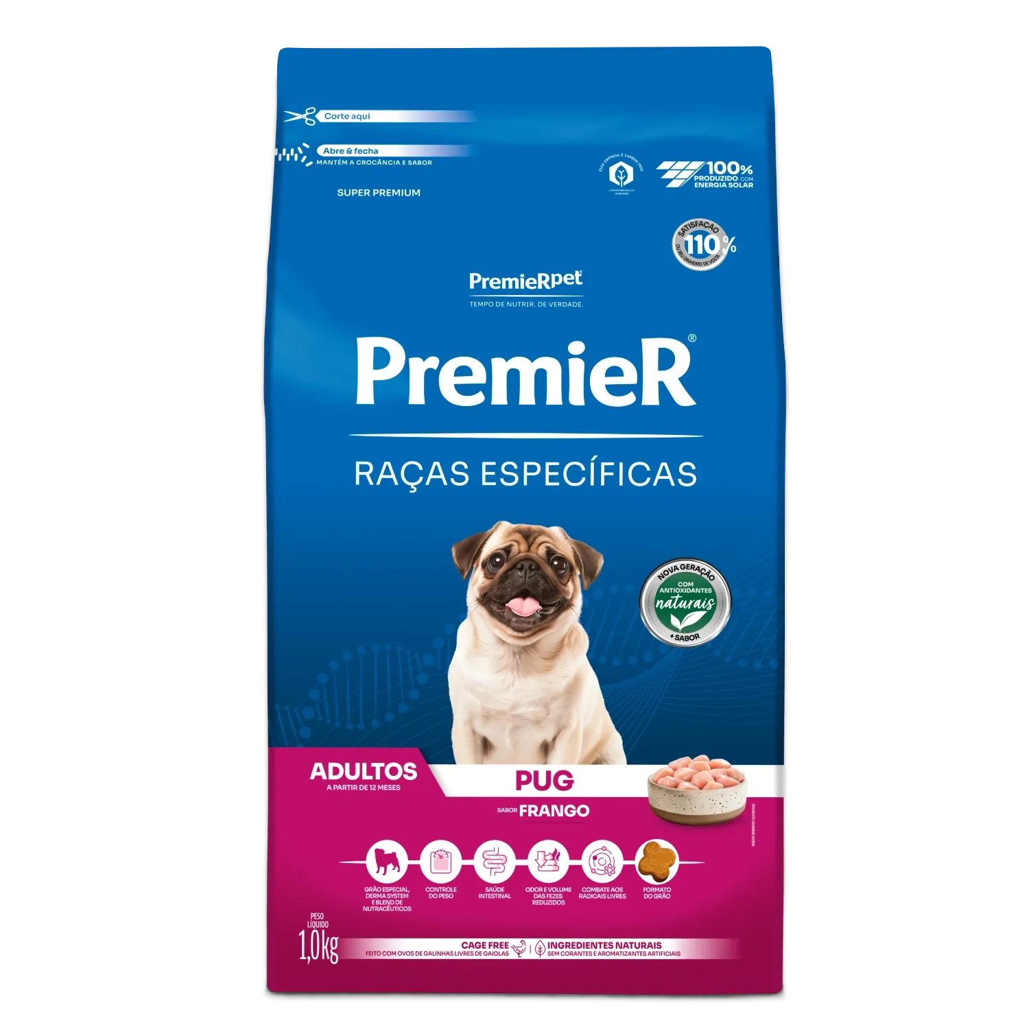 Ração Premier Raças Específicas Pug Adultos Frango