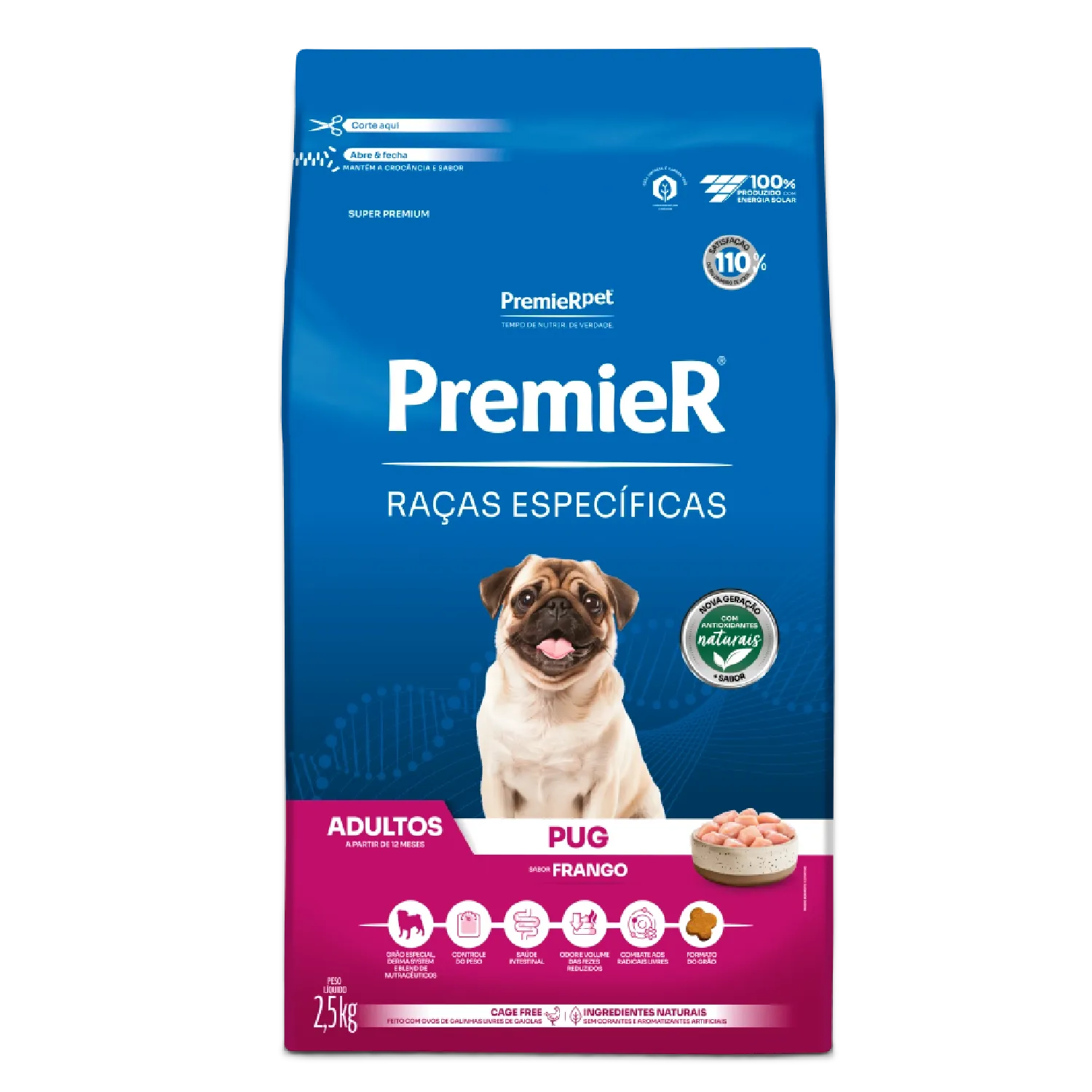 Ração Premier Raças Específicas Pug Adultos Frango