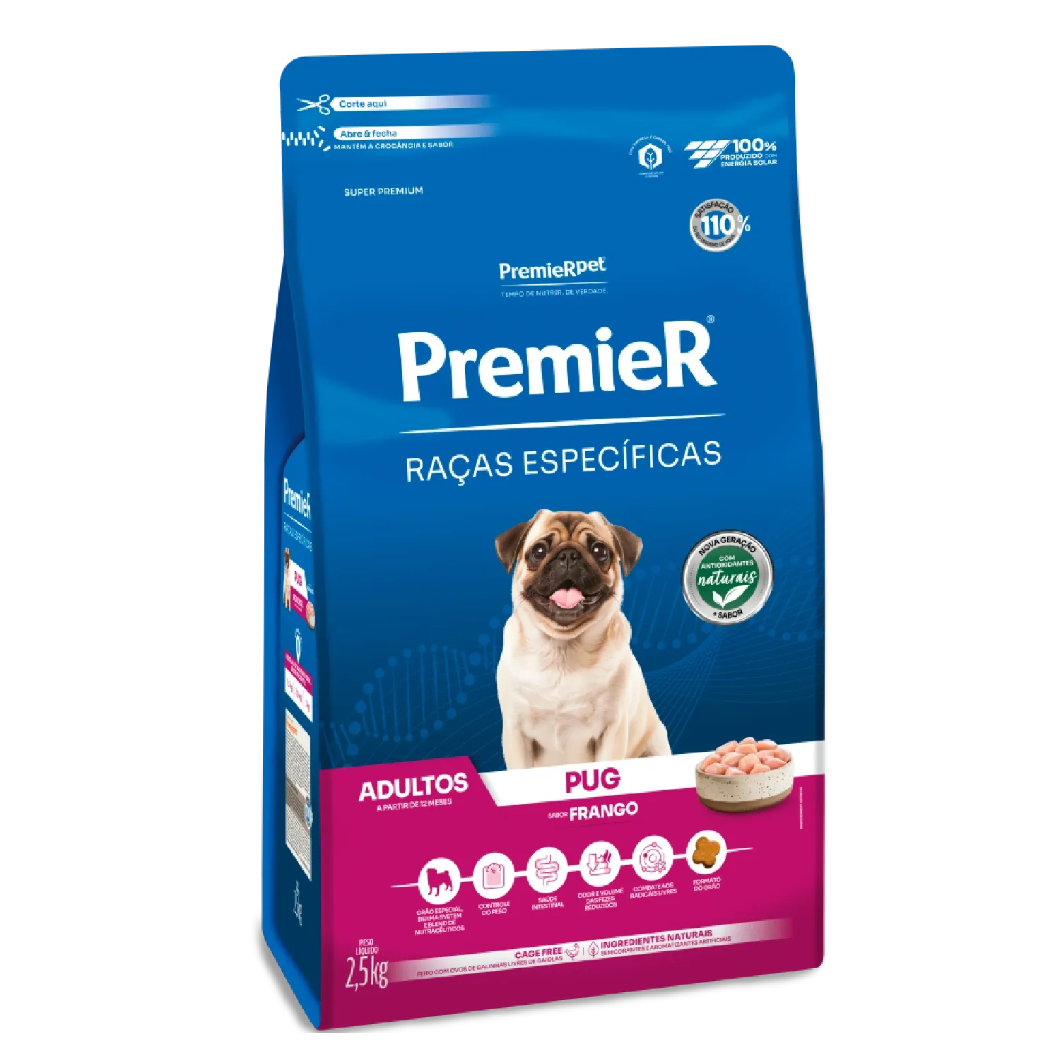 Ração Premier Raças Específicas Pug Adultos Frango