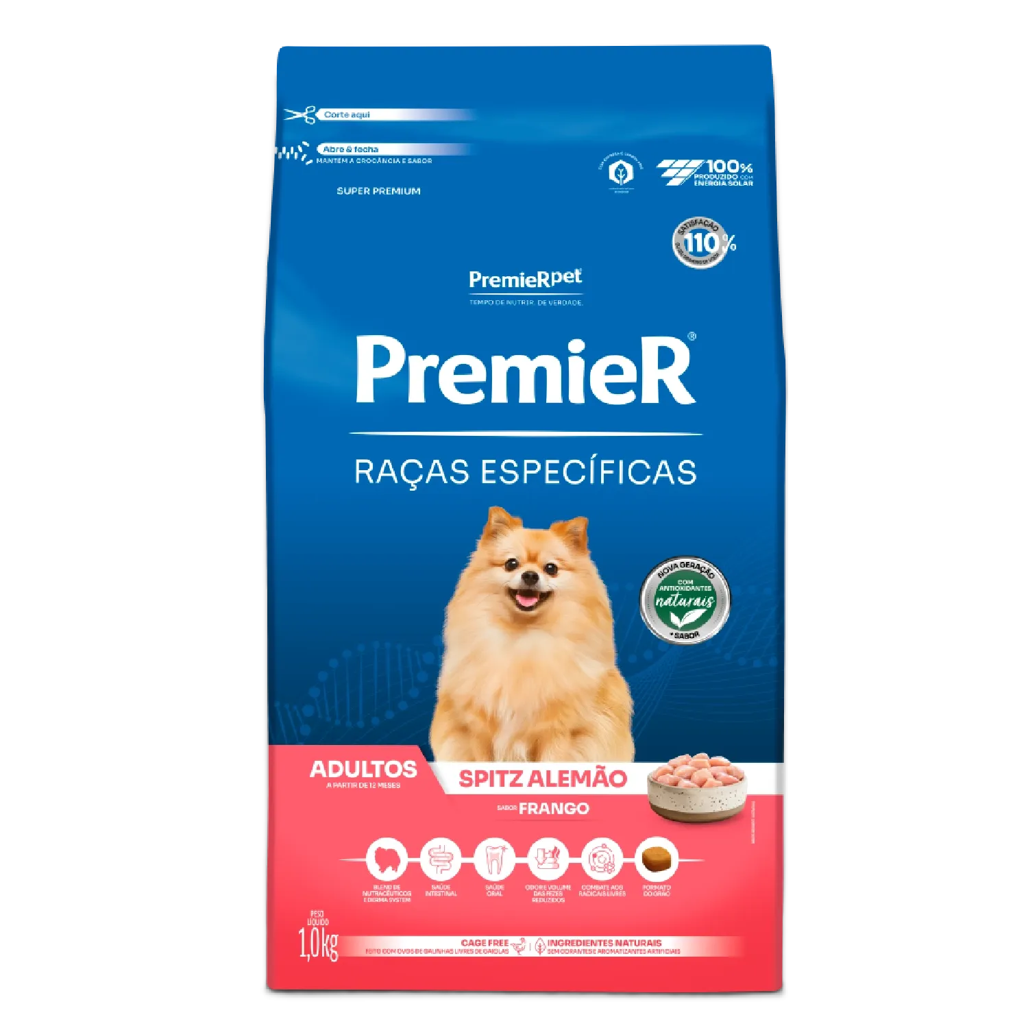Ração Premier Raças Específicas Spitz Alemão Adulto Frango