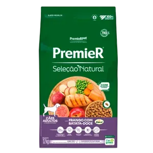 Ração Premier Seleção Natural Cães Adultos Frango com Batata Doce - 12 kg