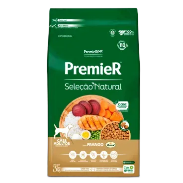 Racao-Premier-Selecao-Natural-Caes-Adultos-Frango-Korin-2.5kg-frente