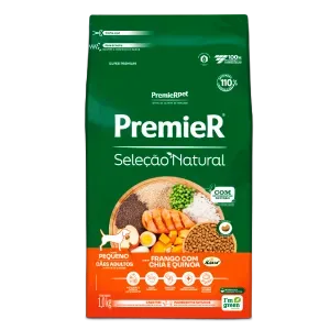 Ração Premier Seleção Natural Cães Adultos Pequeno Porte Frango com Chia e Quinoa