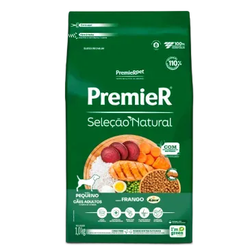 Racao-Premier-Selecao-Natural-Caes-Adultos-Racas-Pequenas-Frango-1kg-frente