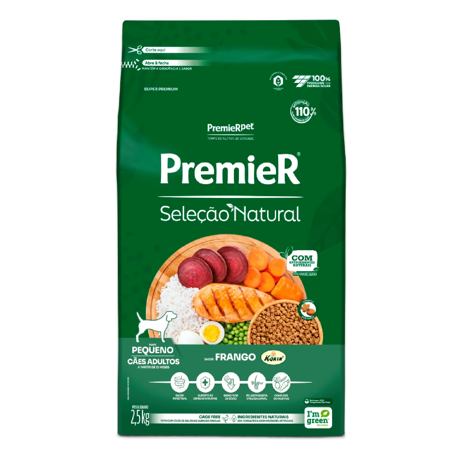 Ração Premier Seleção Natural Cães Adultos Raças Pequenas Frango