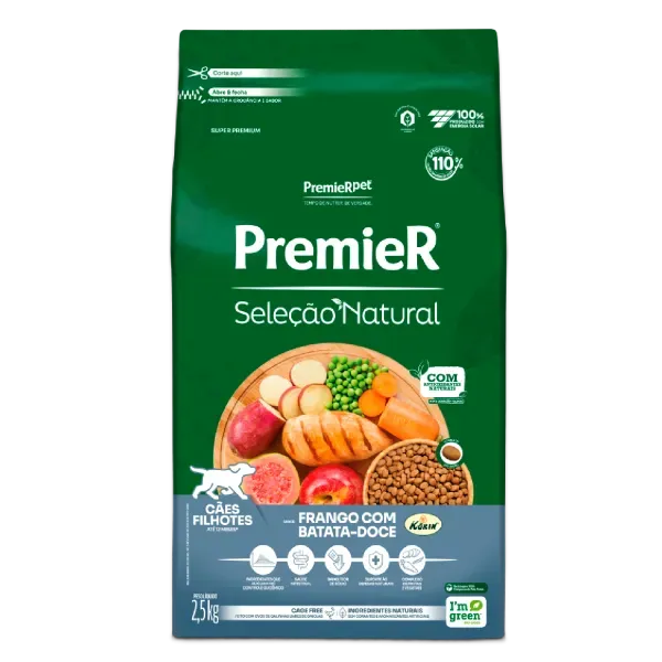 Ração Premier Seleção Natural Cães Filhotes Frango com Batata Doce 2,5 kg