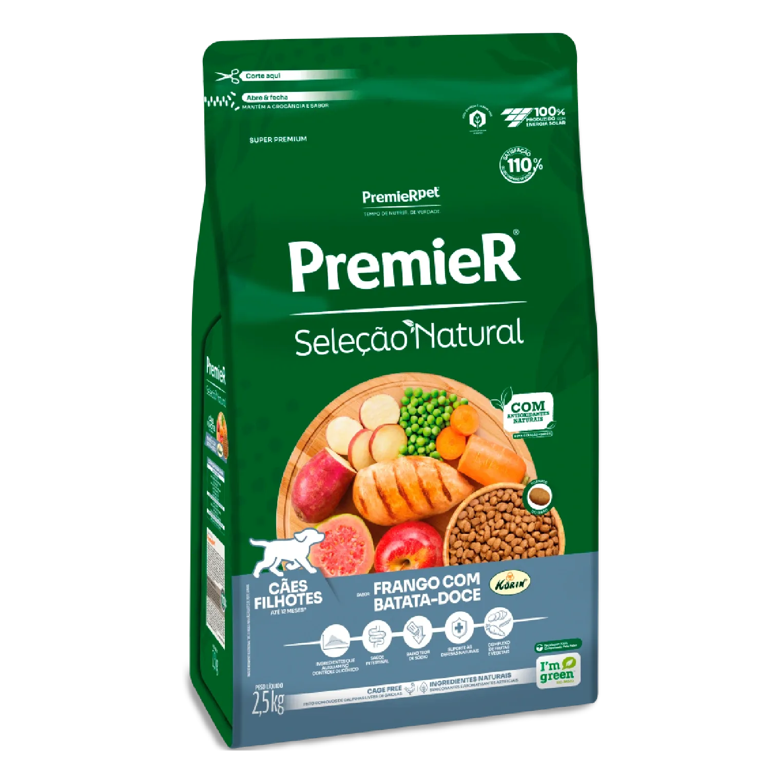Ração Premier Seleção Natural Cães Filhotes Frango com Batata Doce