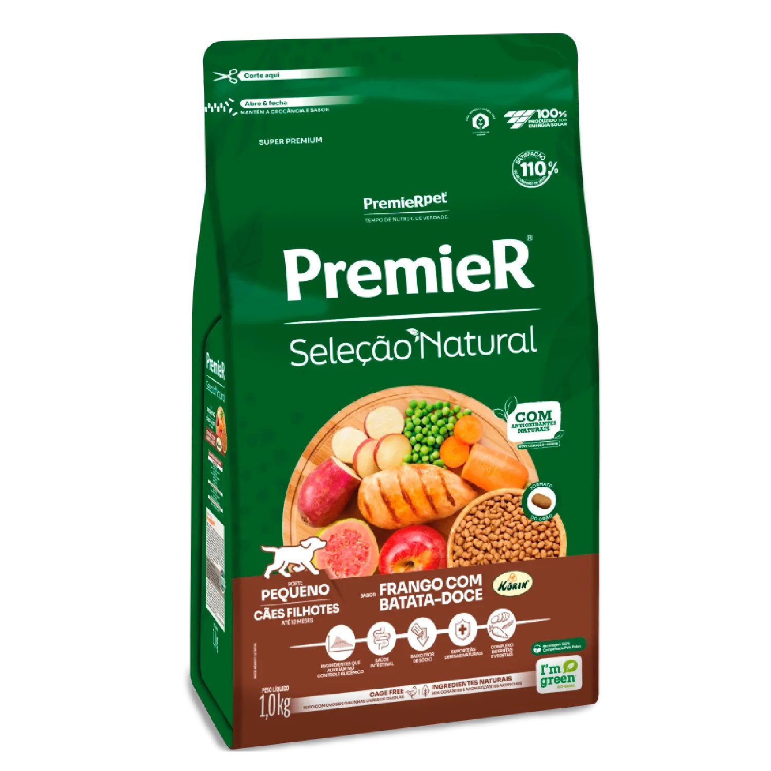 Ração Premier Seleção Natural Cães Filhotes Raças Pequenas Frango com Batata Doce