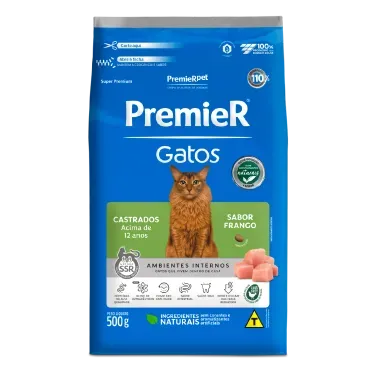 Racao-Premier-Ambientes-Internos-Gatos-Adultos-Castrados--12-anos-0.5kg-frente