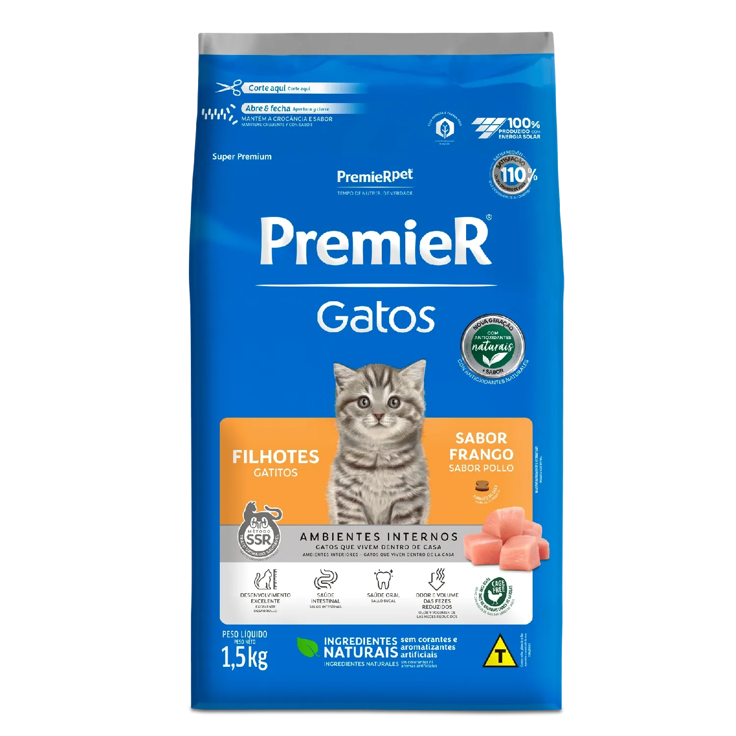 Ração Premier Ambientes Internos Gatos Filhotes Frango