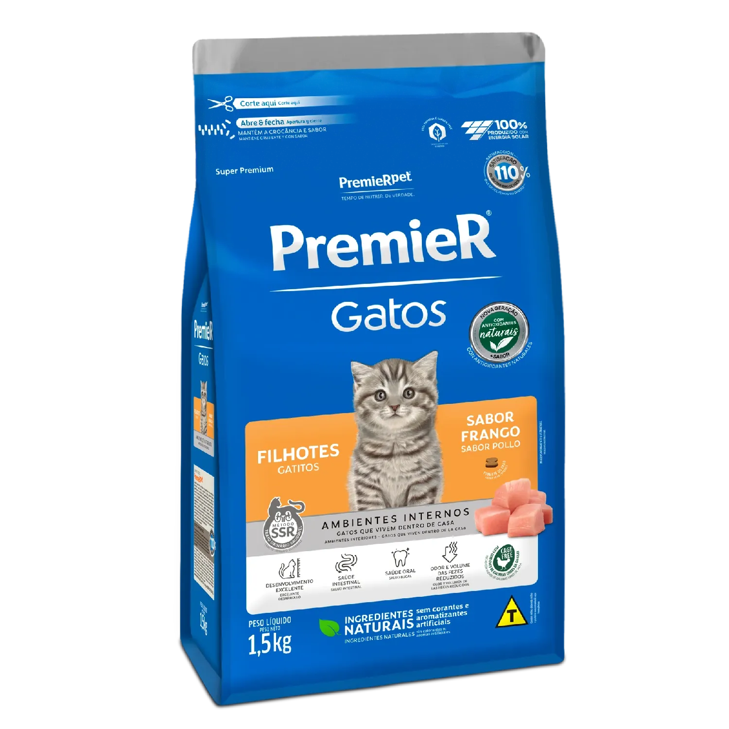 Ração Premier Ambientes Internos Gatos Filhotes Frango