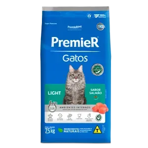 Ração Premier Ambientes Internos Light Gatos Adultos Salmão